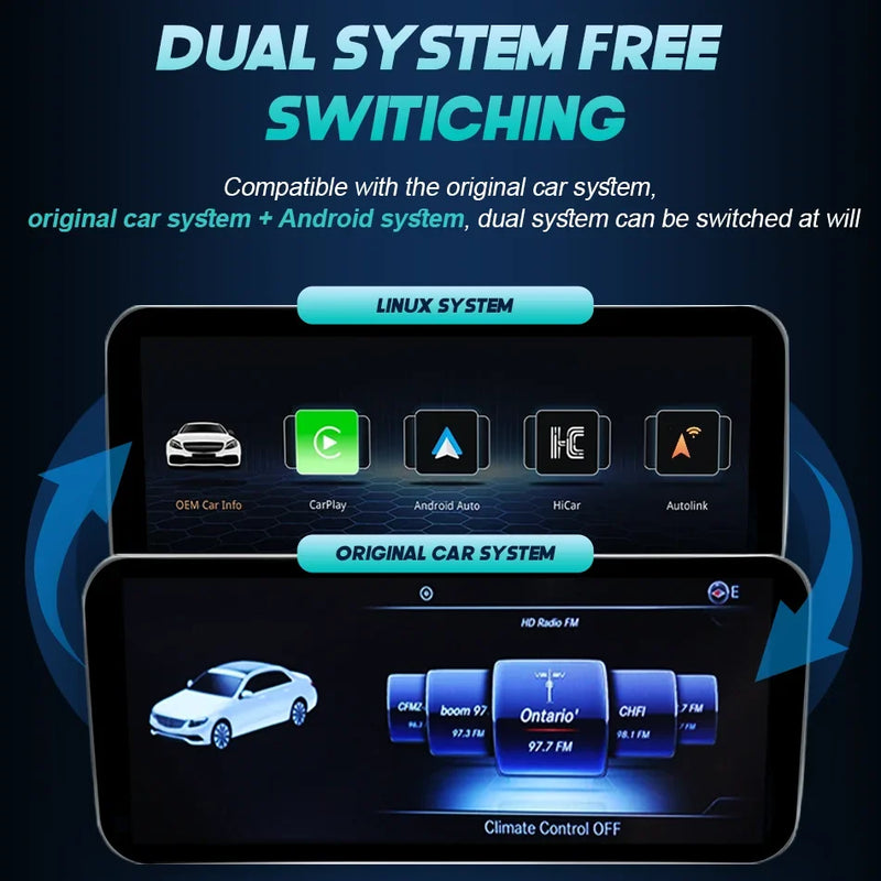 Central multimidia Wireless Carplay para Mercedes Classe C W205 GLC X253 C180 C200 300 350 2015-2018
