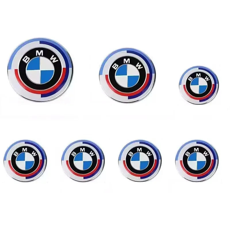 7Pçs/ emblemas 50 anos Aniversário Logo para BMW G30 G31 G38 G11 G12 G20 G28 F10 F48 F49 G01 F20 F21 F22 F30 F96