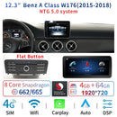 Central multimidia 12.3 " para Mercedes Classe A CLA GLA W176 C117 X156 WIFI SIM 8 Core 1920*720 Carplay GPS Navi Stereo