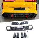 Difusor traseiro com ponteiras BMW F96 X6M Carbon Fiber Car Difusor traseiro